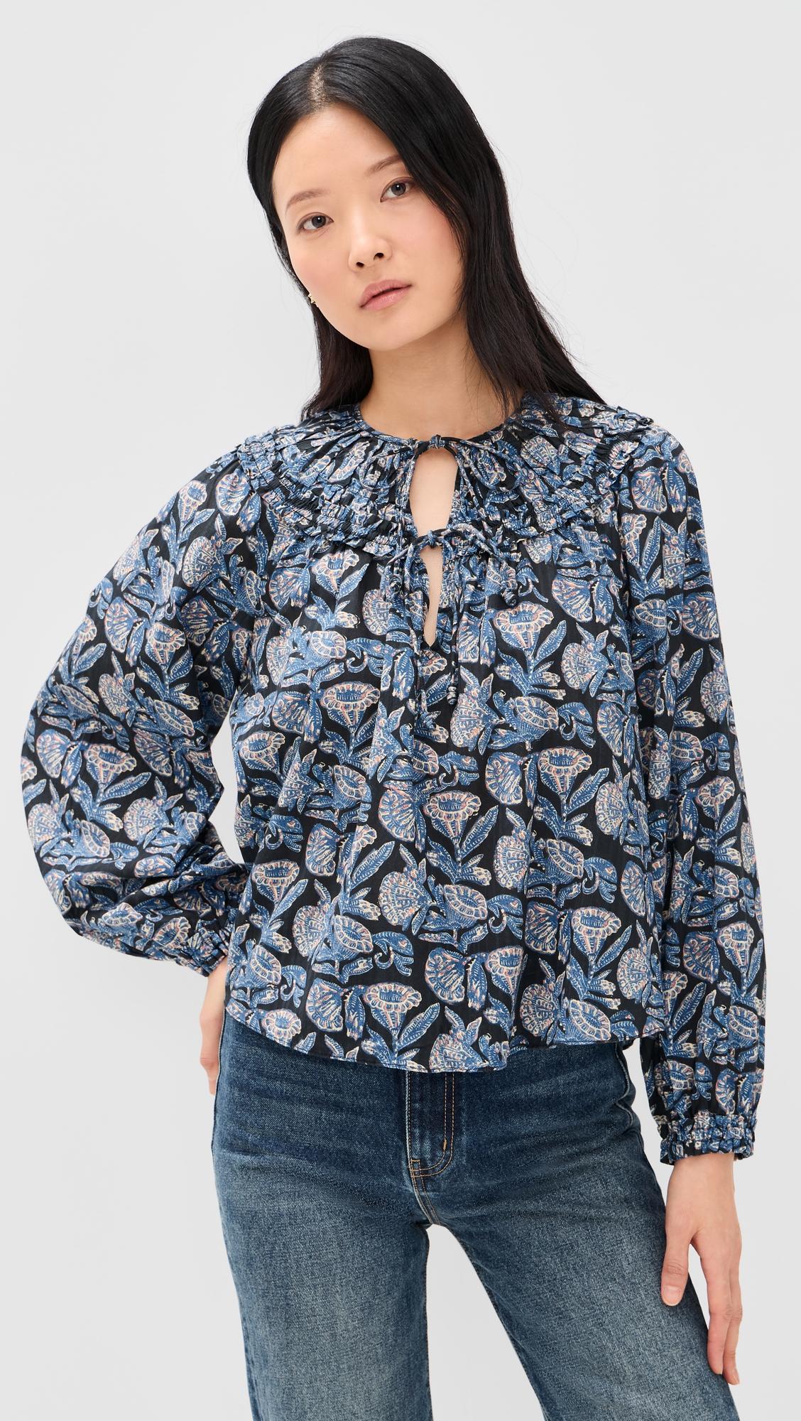 florelle long sleeve cotton blouse