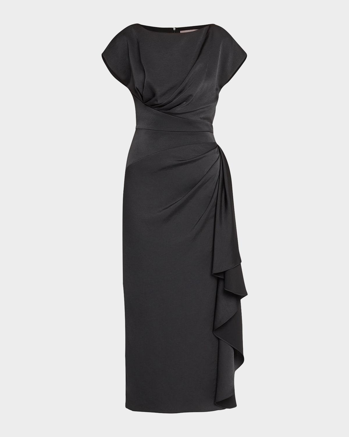 florence draped short-sleeve midi dress
