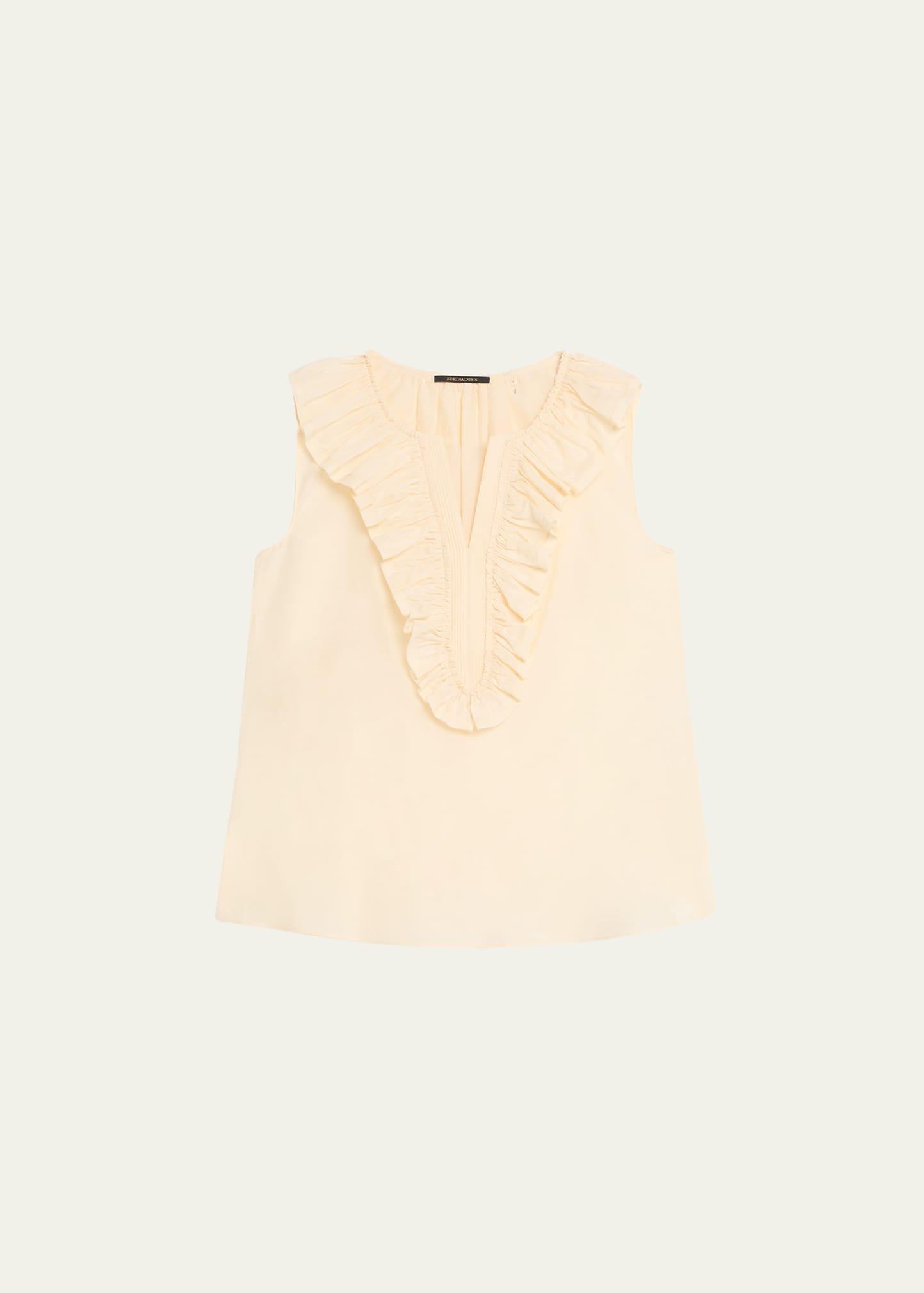 florence sleeveless ruffle blouse