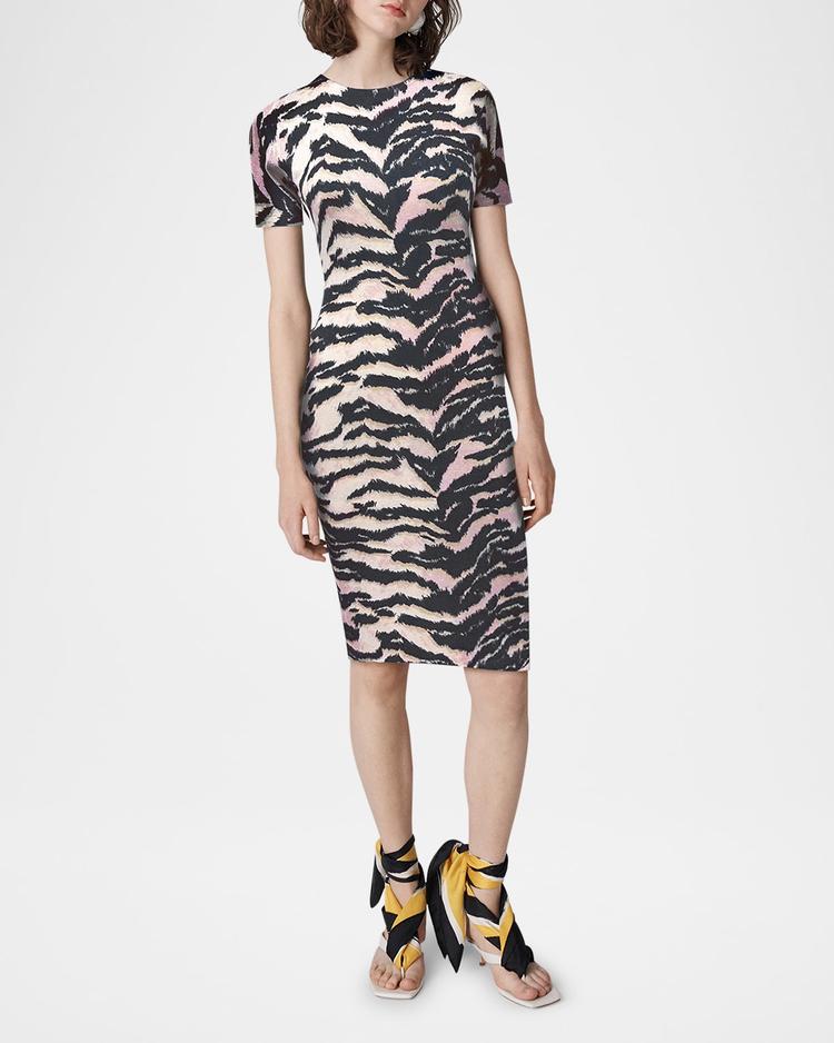 florence tiger-print bodycon dress