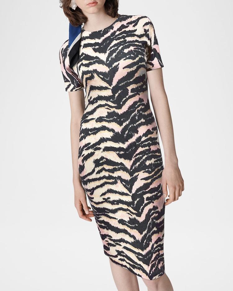florence tiger-print bodycon dress