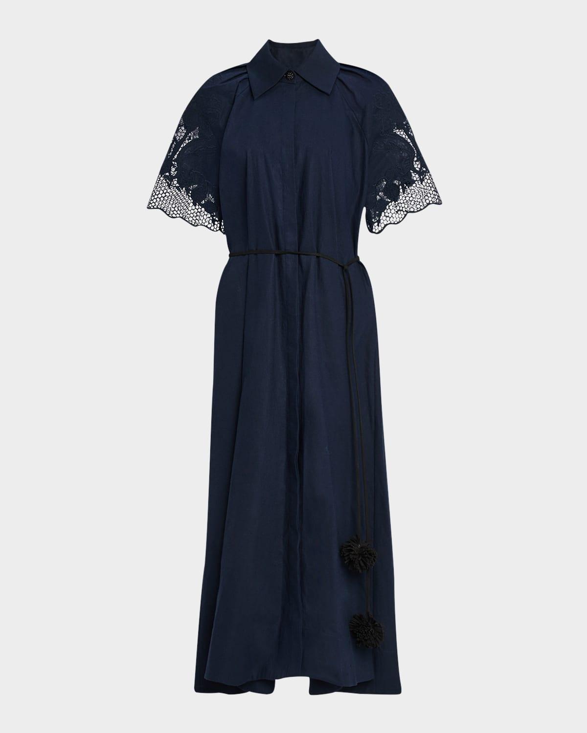 florentina linen-cotton midi shirtdress