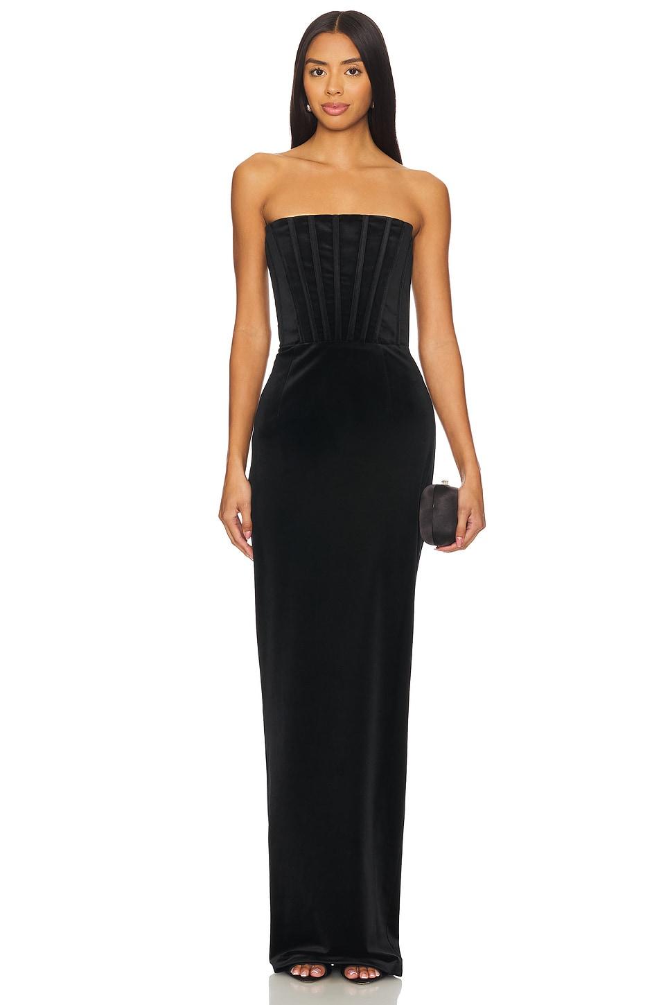 florentina strapless velvet gown