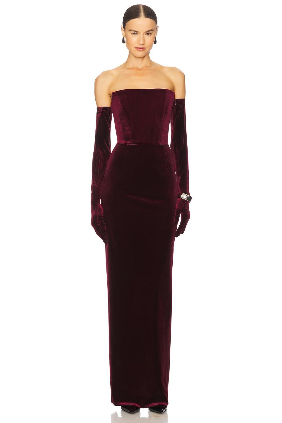 florentina strapless velvet gown