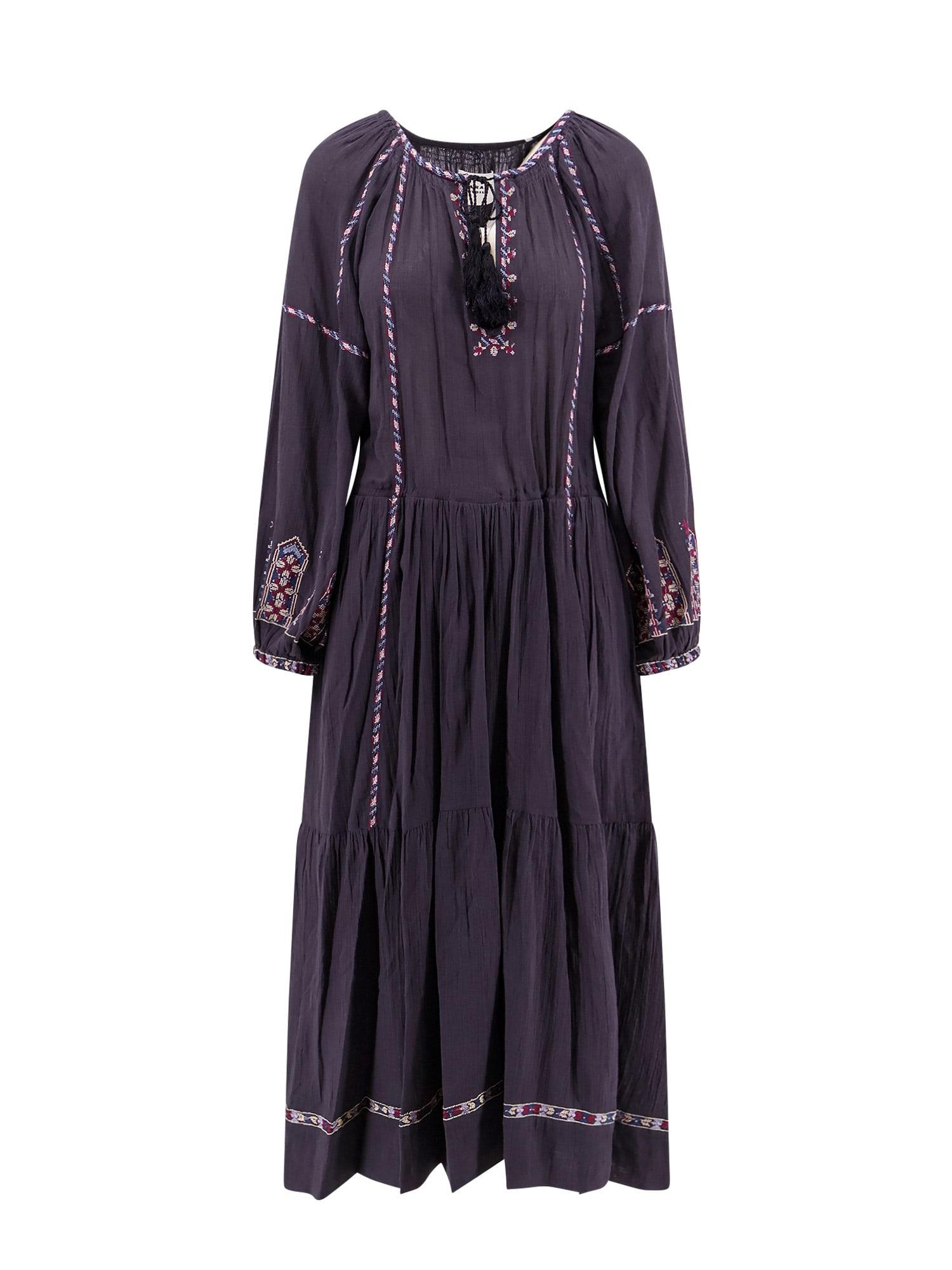 florenza cotton long dress with embroidery