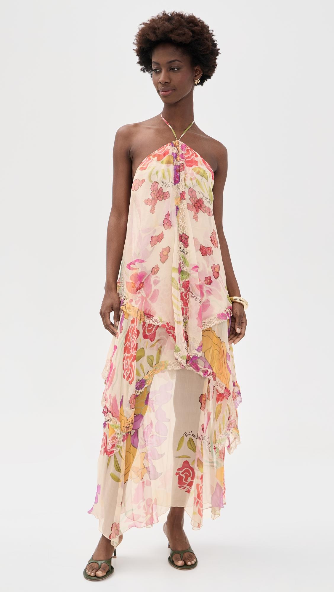 flores long halter dress