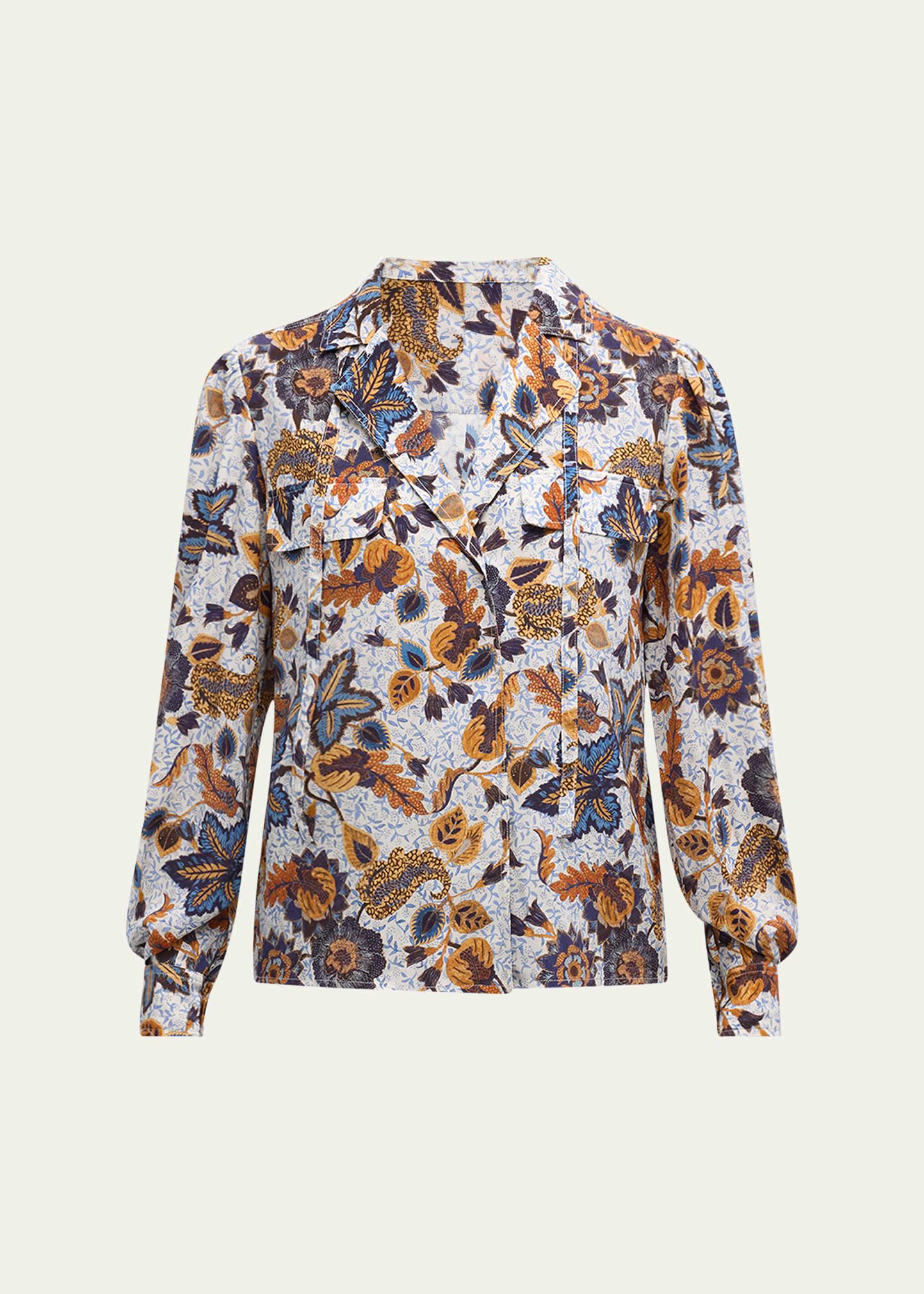 florian floral-print silk blouse