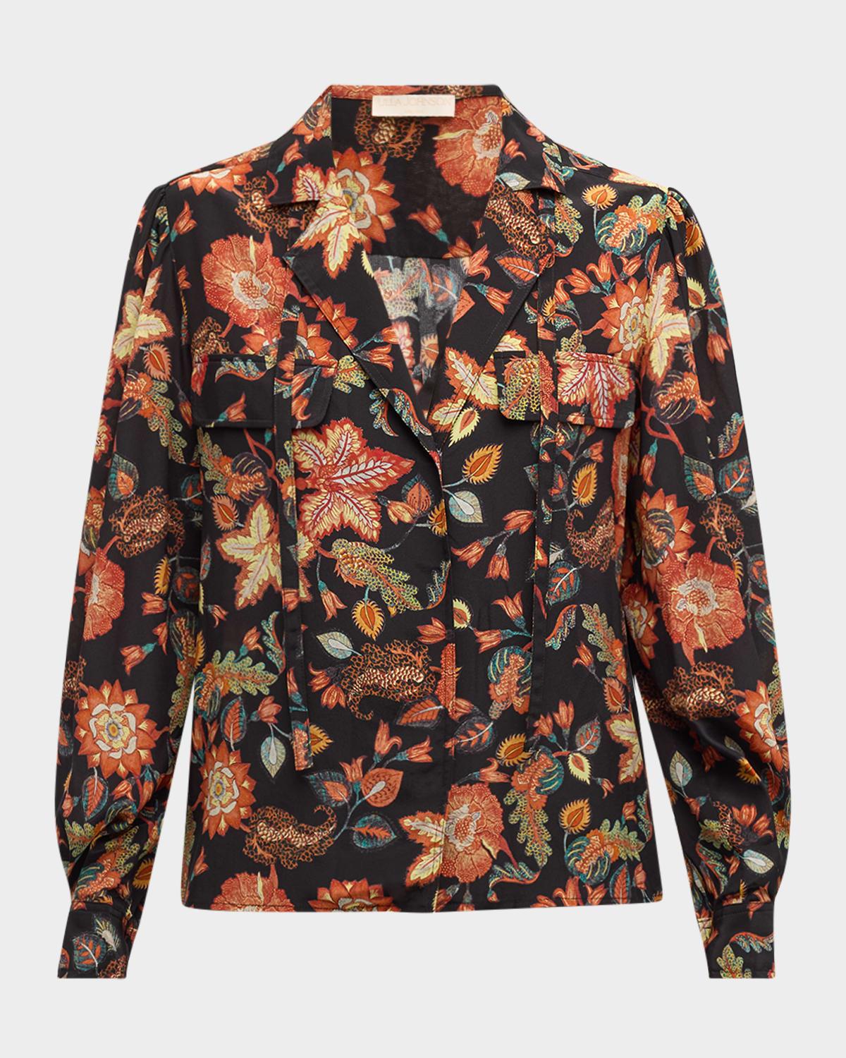 florian floral-print silk blouse