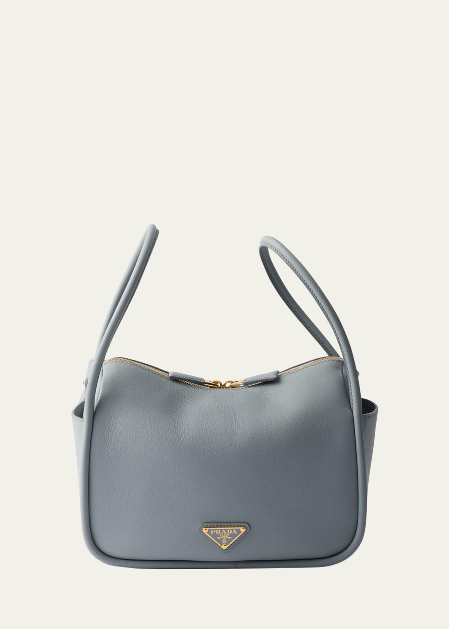 flou zip leather top-handle bag