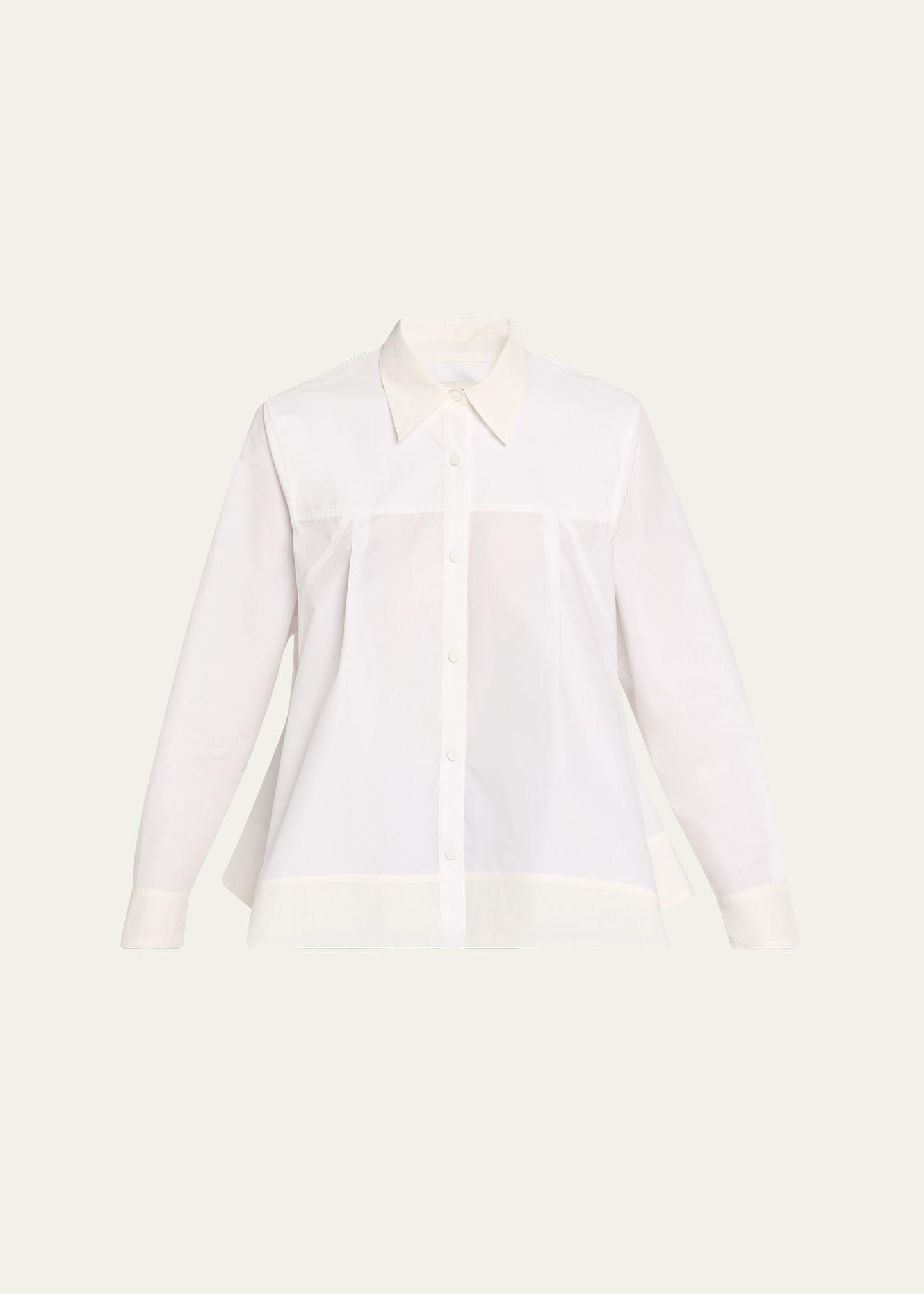 flounce-hem long-sleeve shirt