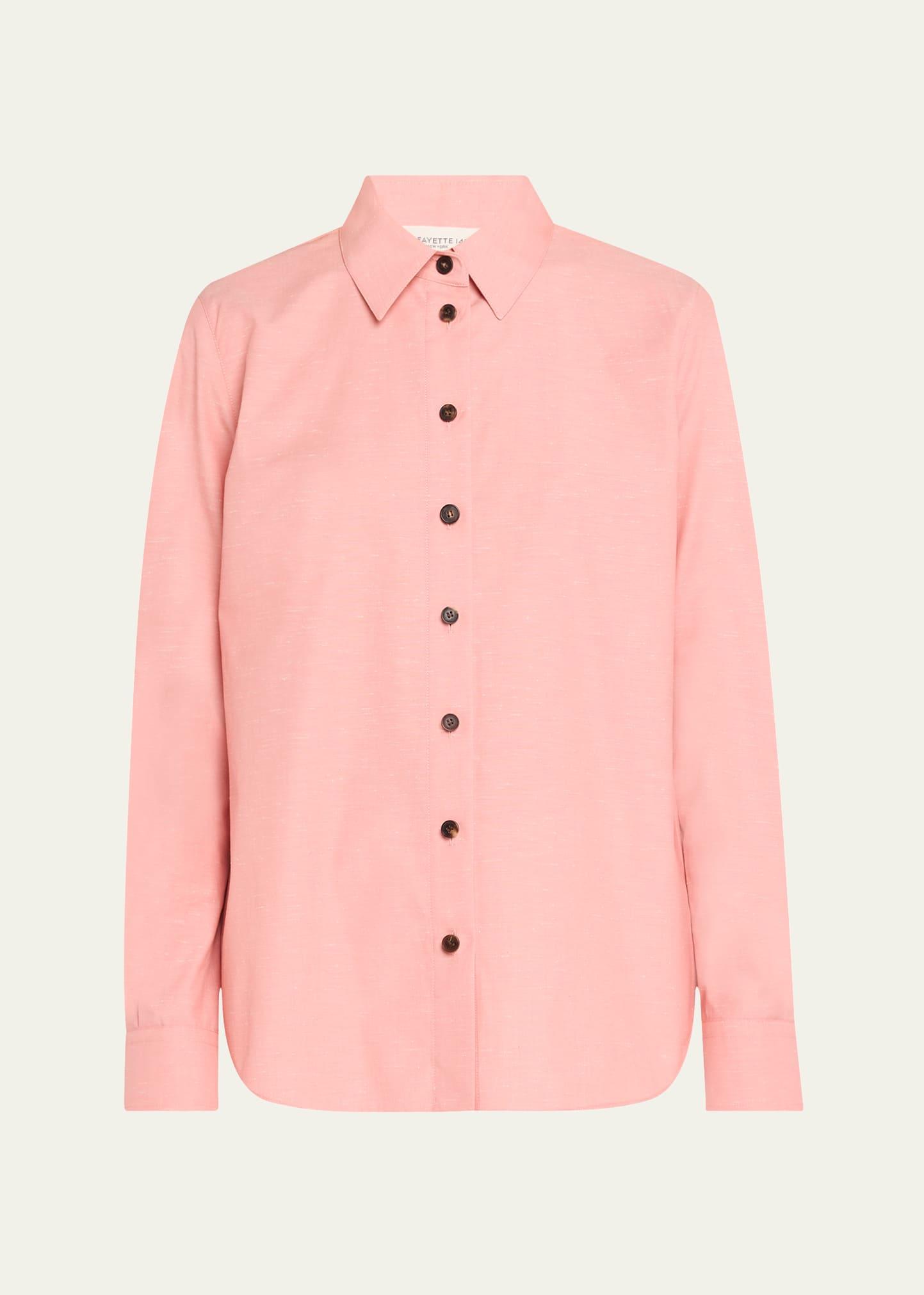 flounce-hem short-sleeve shirtdress