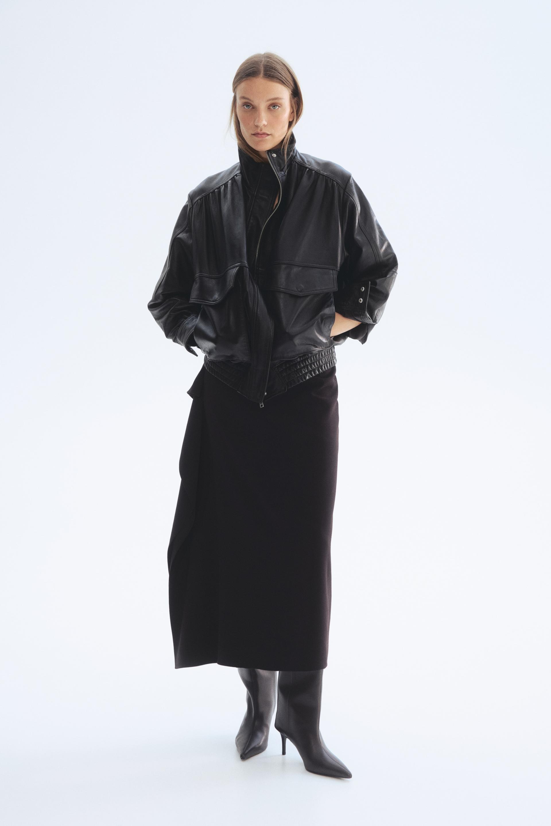 flounced midi skirt