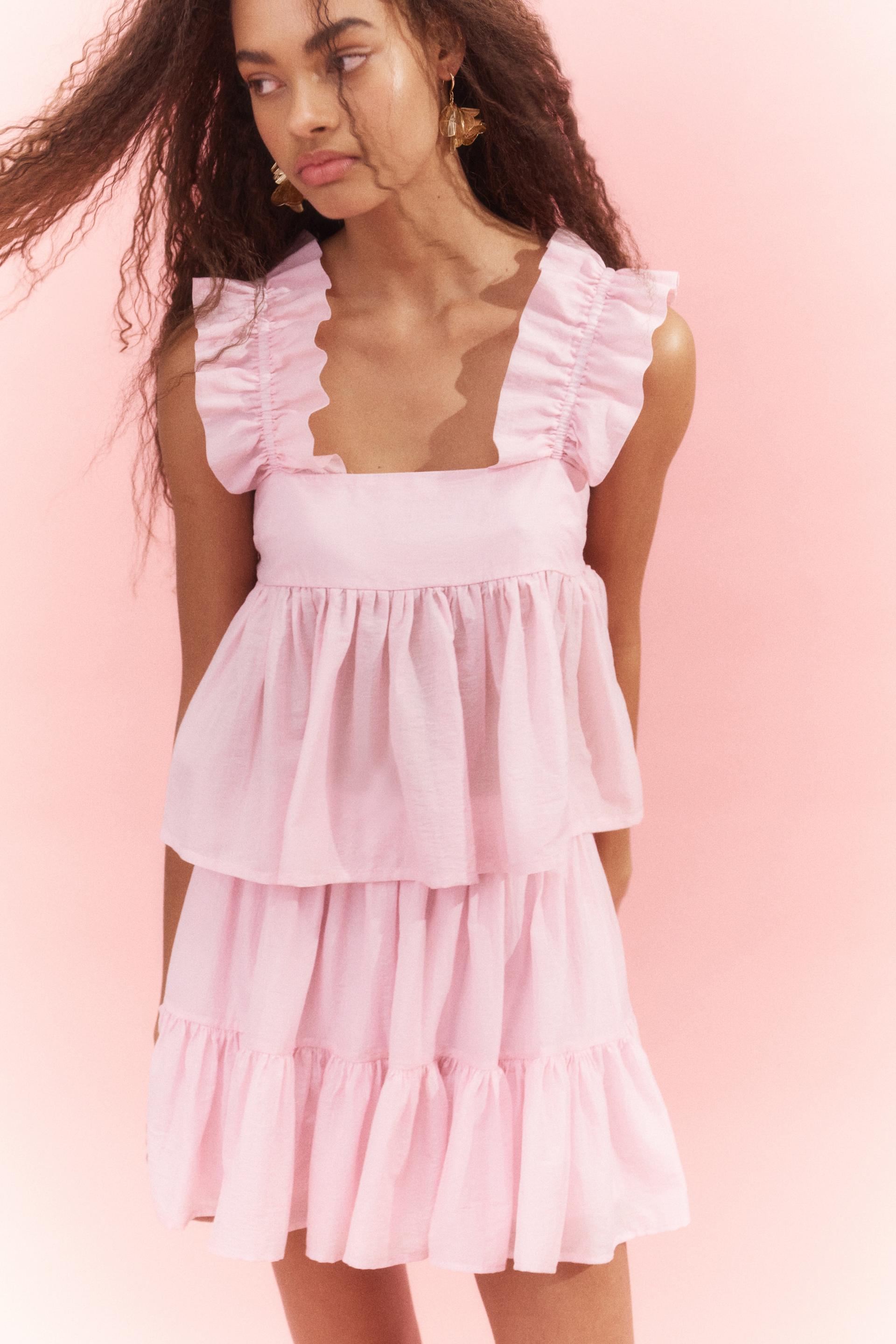 flounced mini skirt