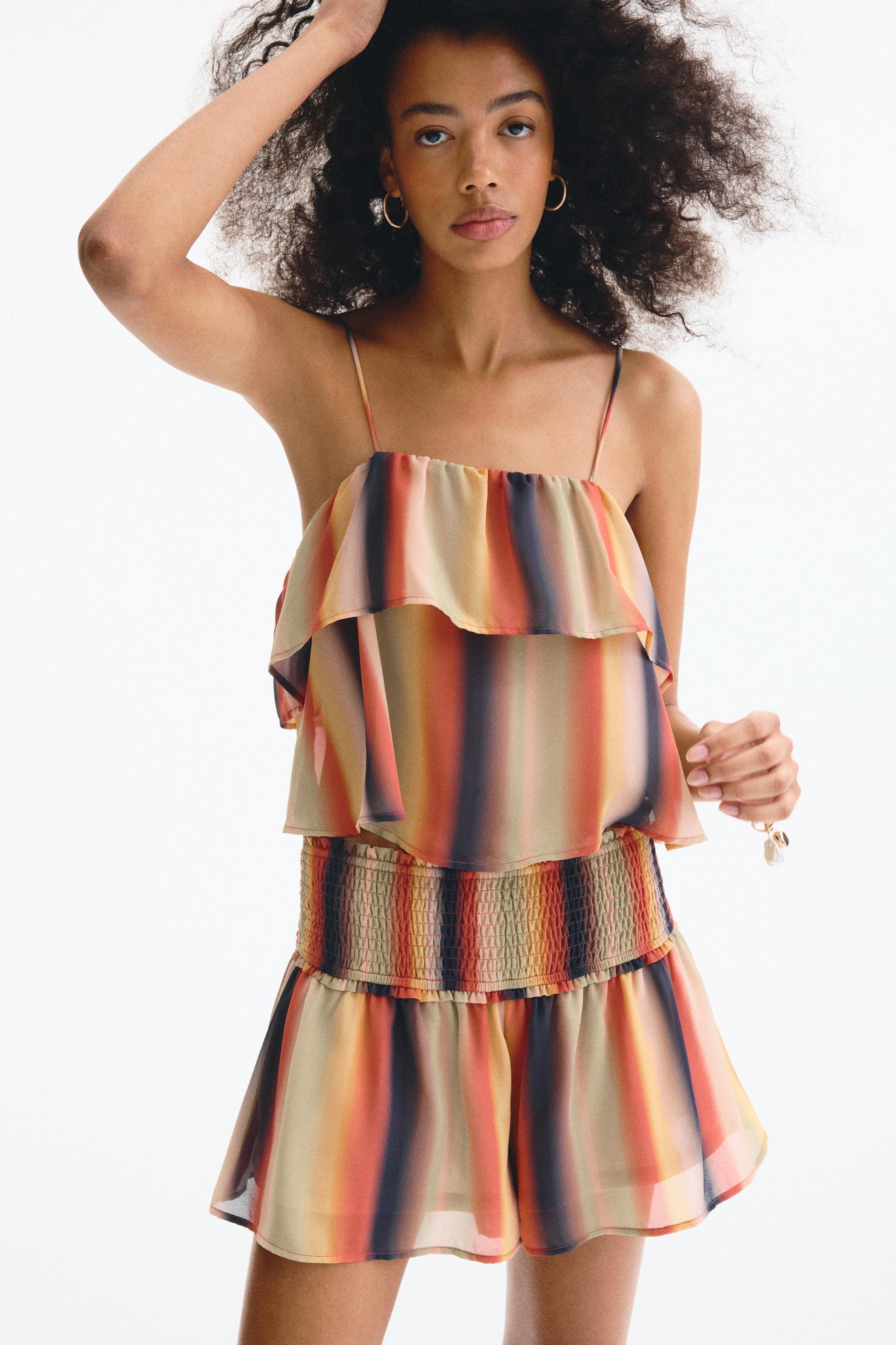 flounced strappy top