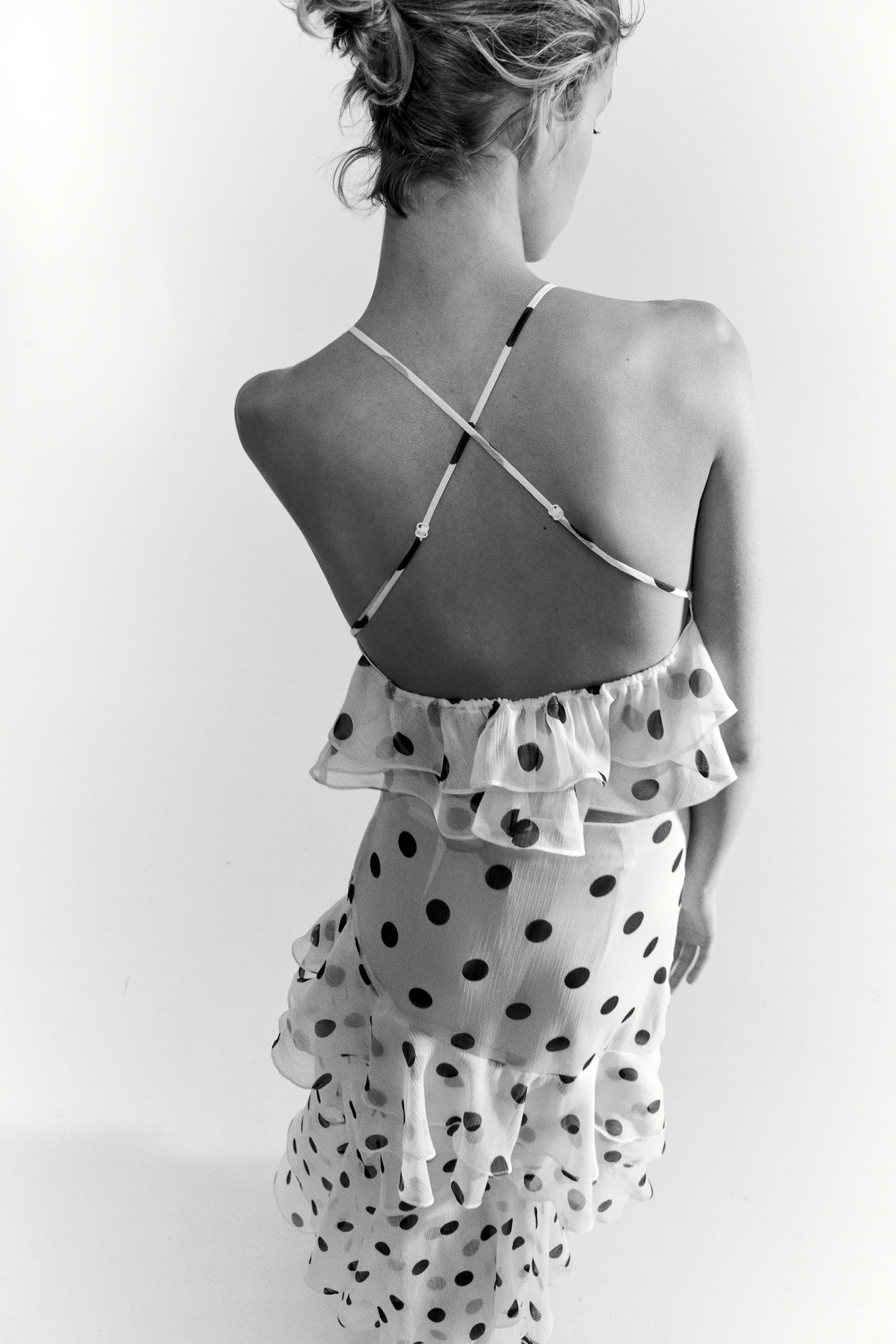 flounced strappy top