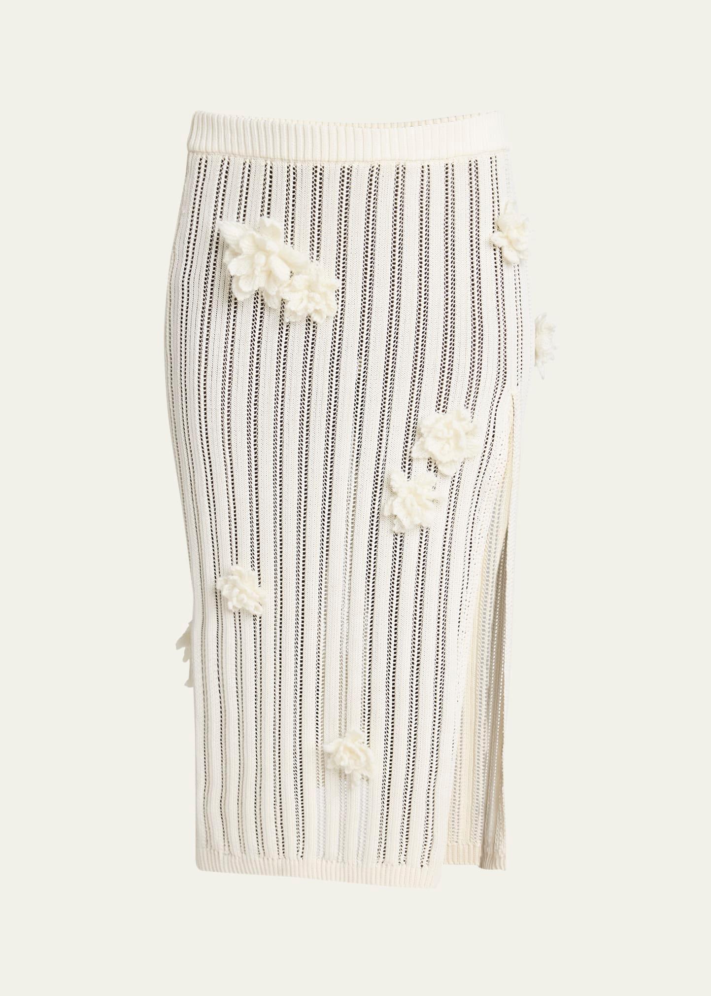 flower applique lace pencil skirt