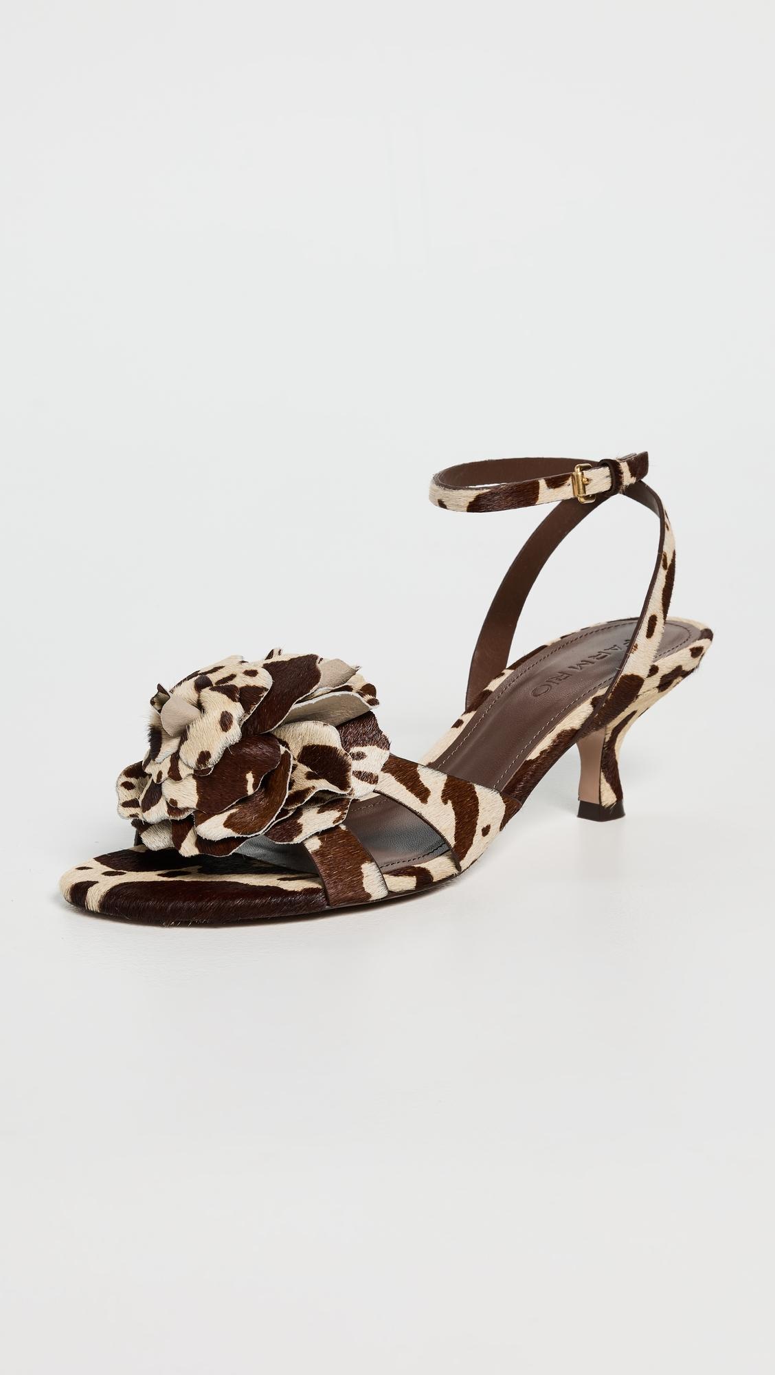 flower kitten heel sandals