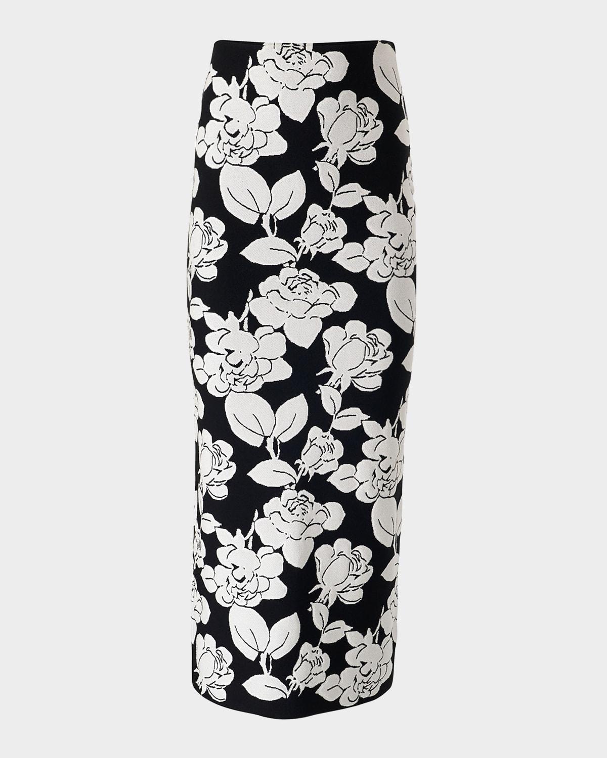 flower midi pencil skirt