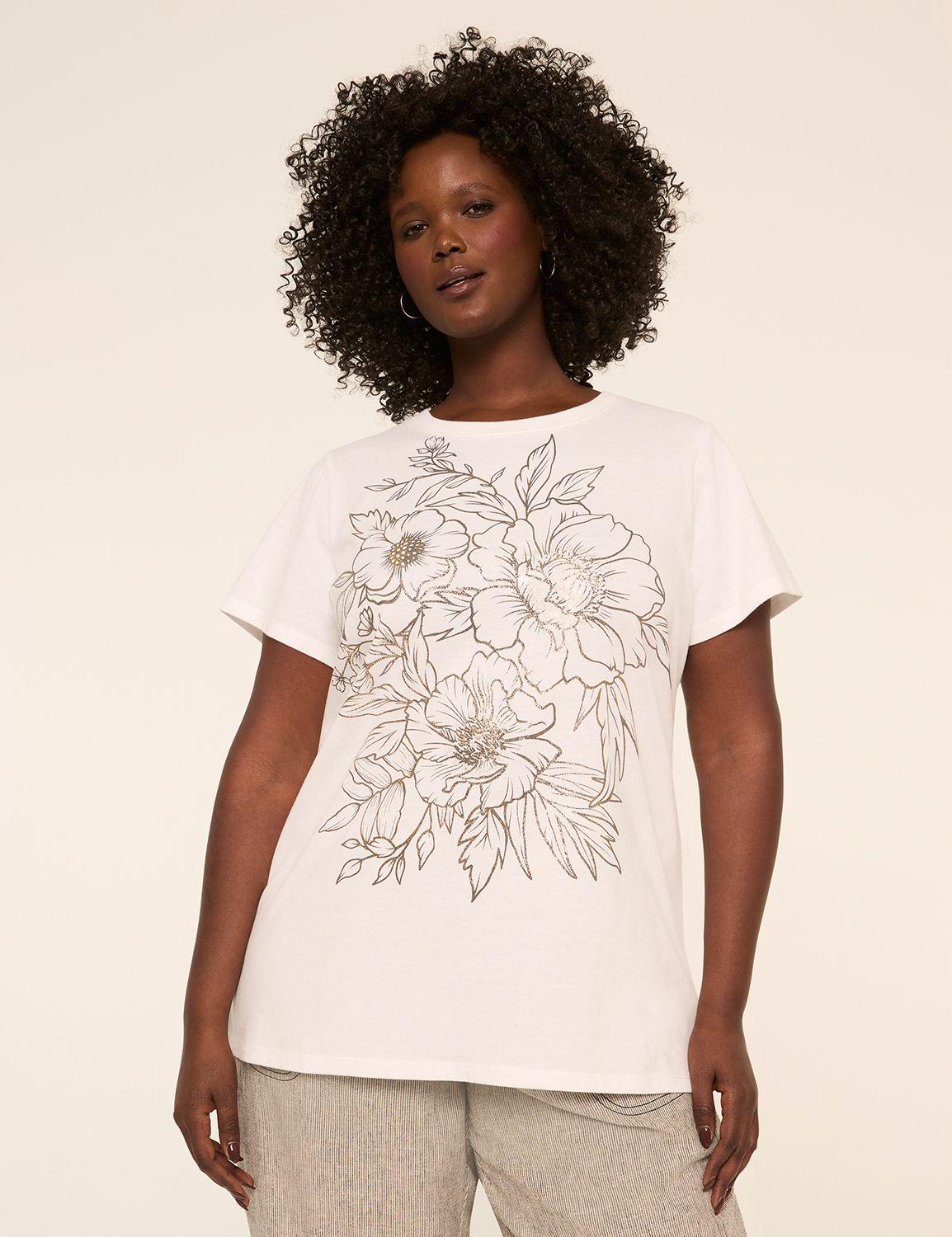 flower outline graphic tee