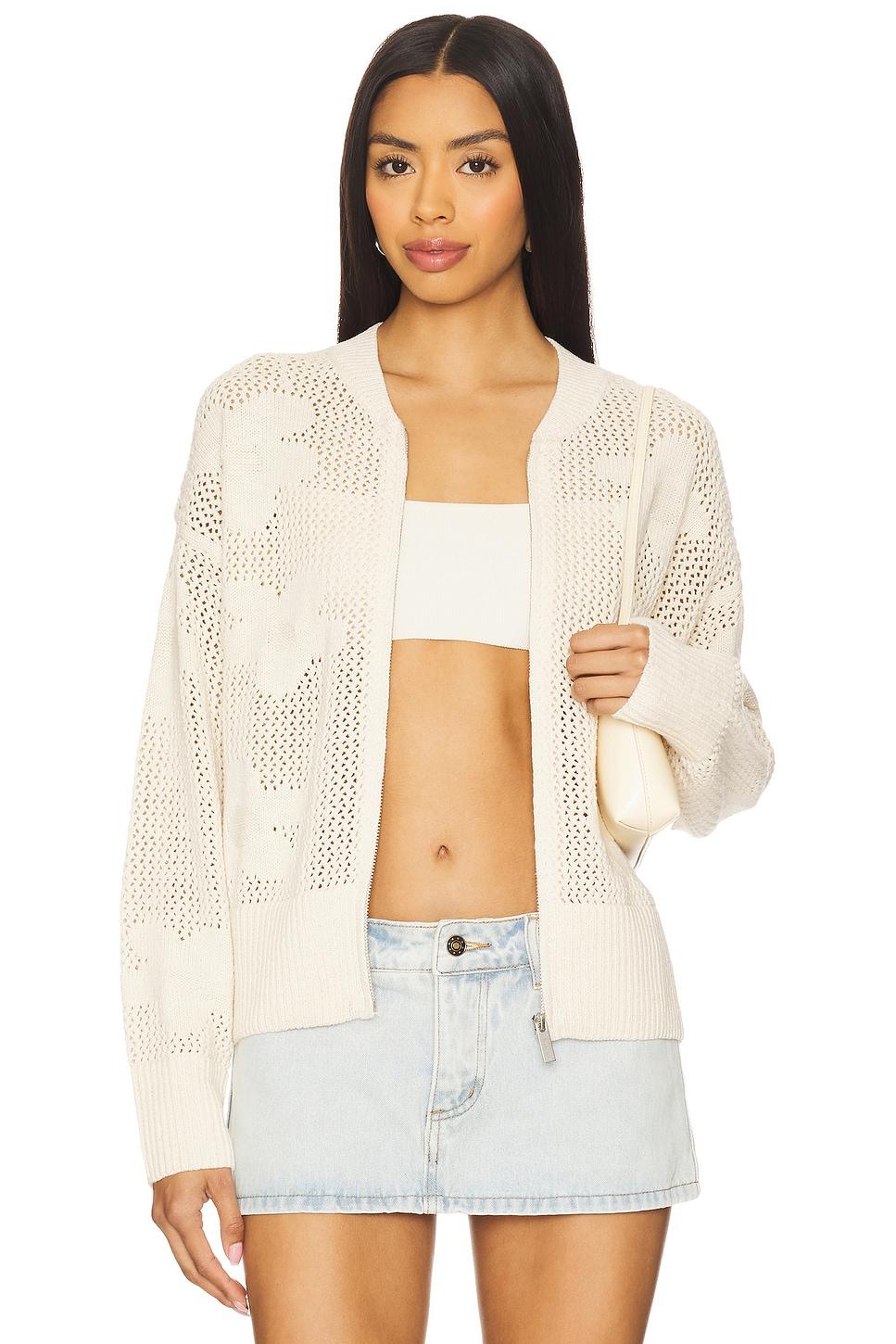 flower pop open stitch jacket