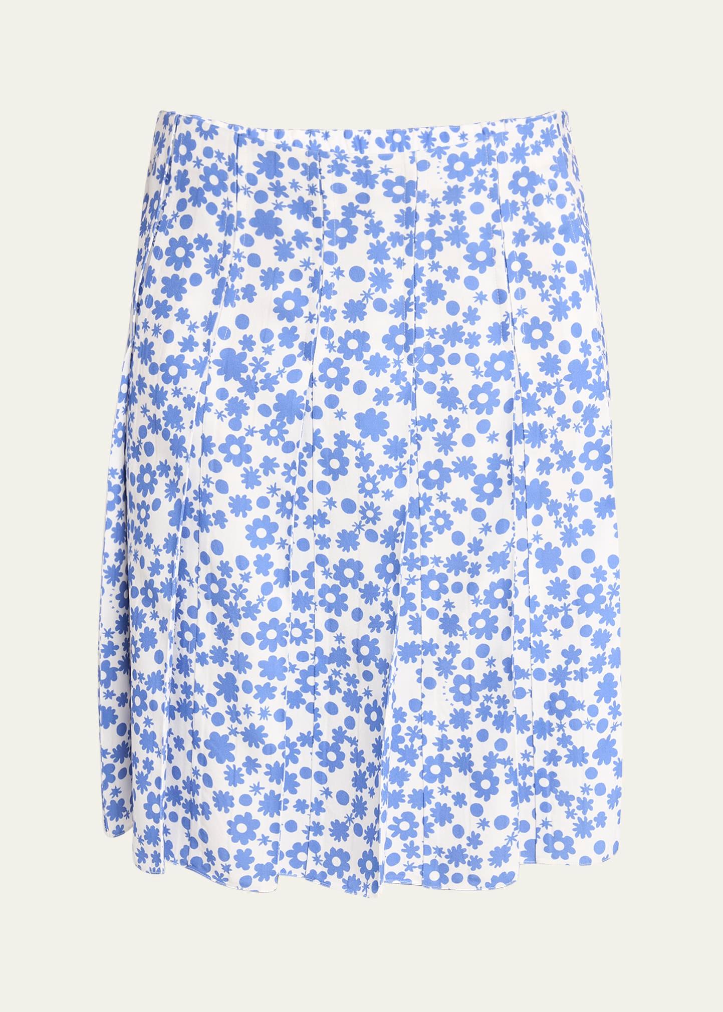 flower print pleated skirt