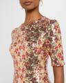 flower sequin short sleeve t-shirt gown