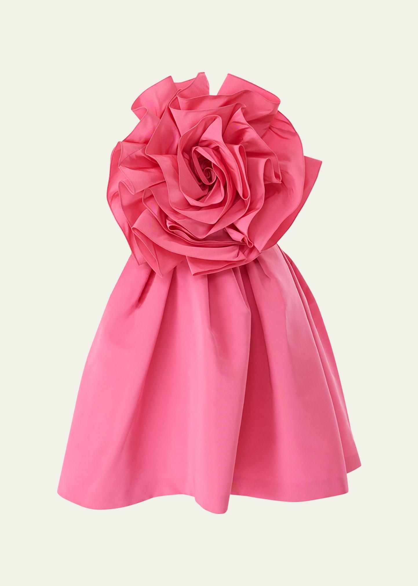 flower strapless mini dress