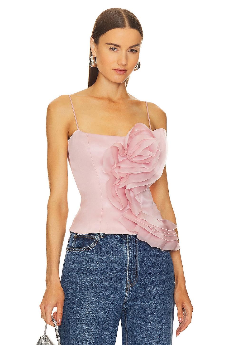 flower trim corset top