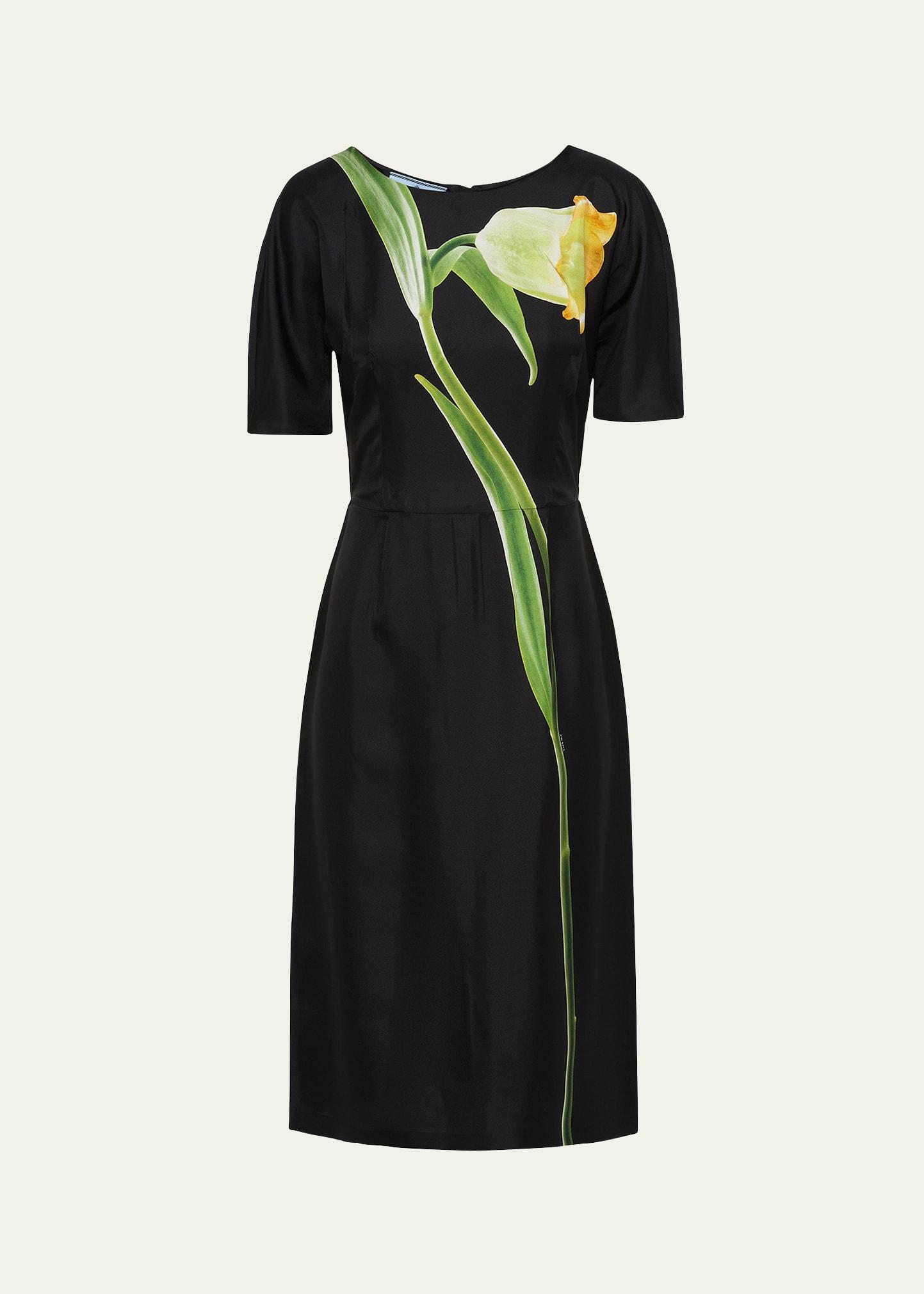 flower twill dress