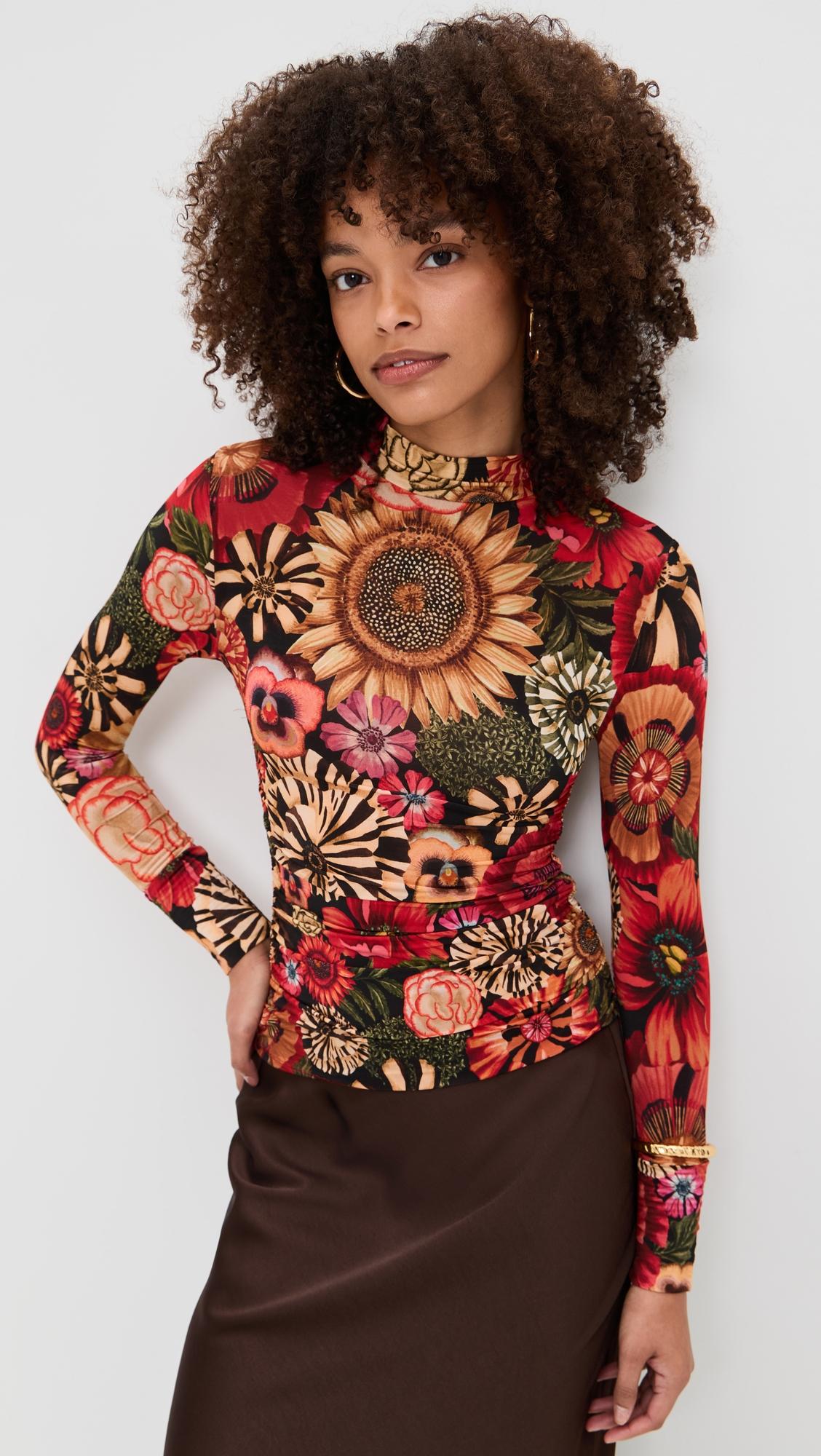 flowershop mini black jersey blouse