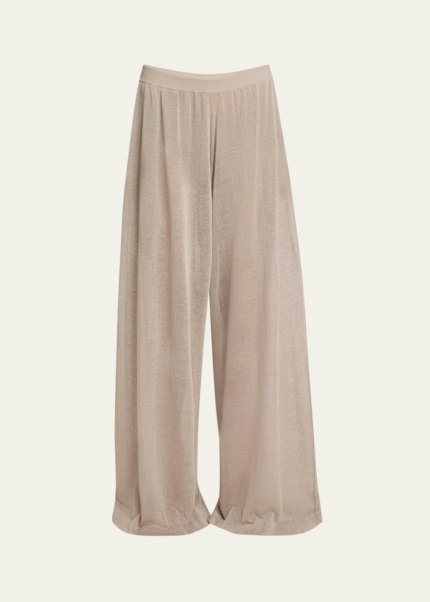 flowy silk linen knit pants