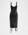 flucq lace-up midi bustier dress
