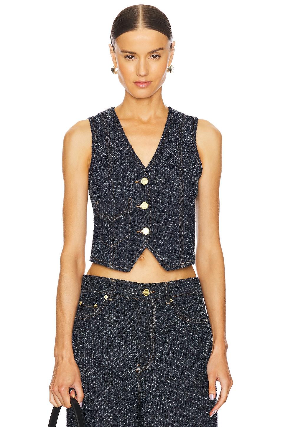 fluffy denim waistcoat