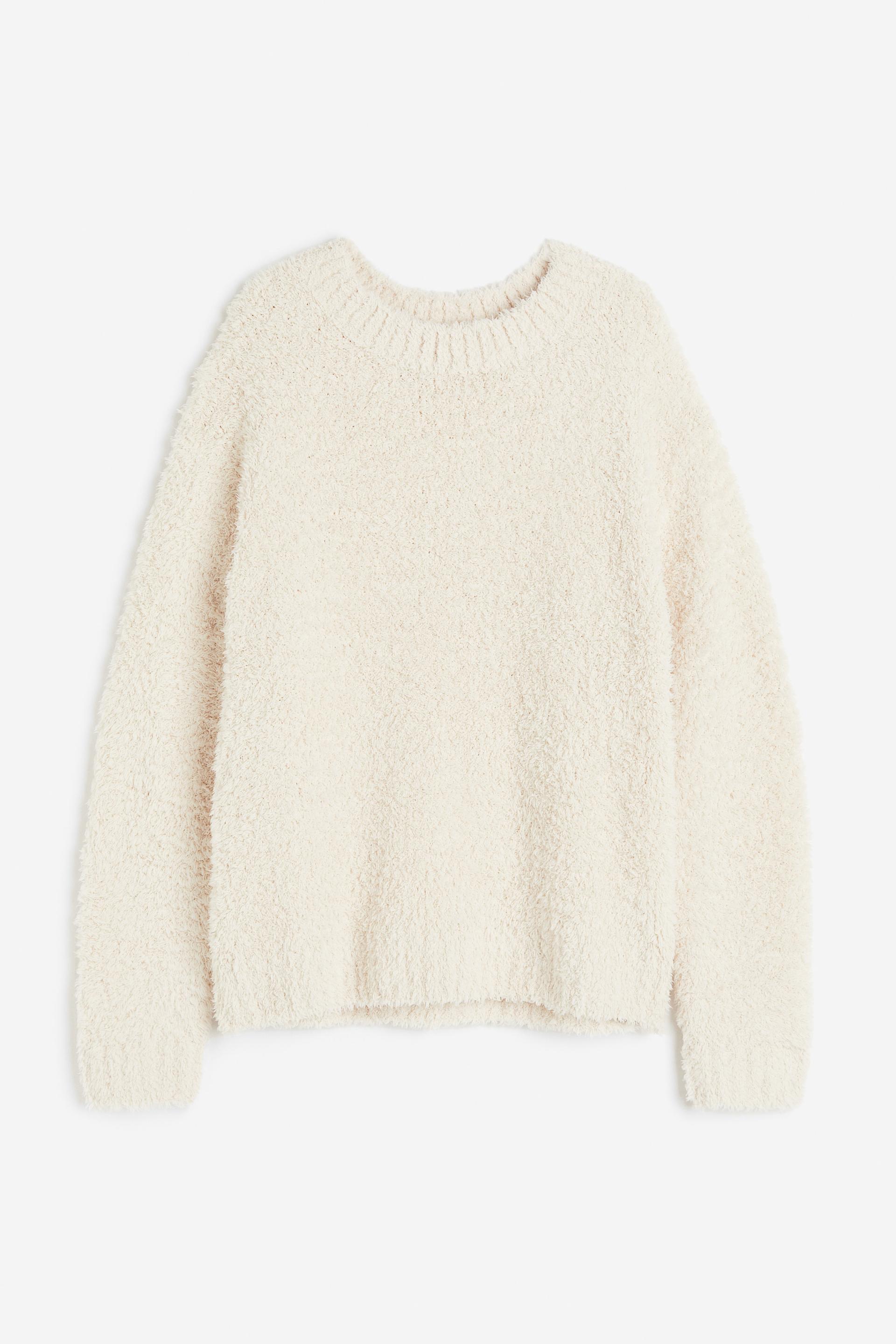 fluffy-knit loungewear top