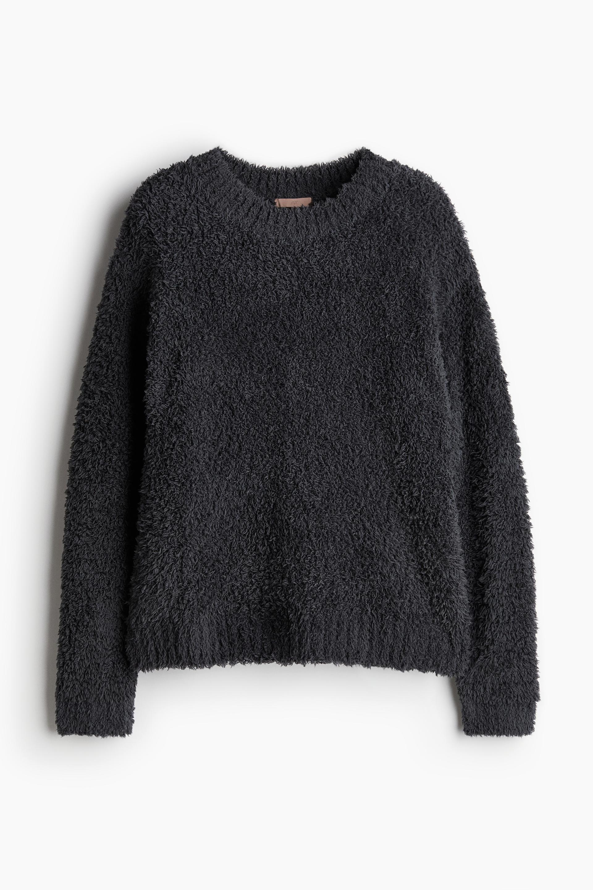 fluffy-knit loungewear top