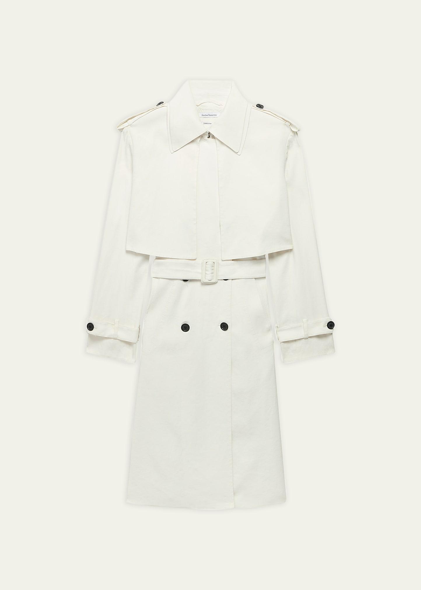 fluid cropped trench coat