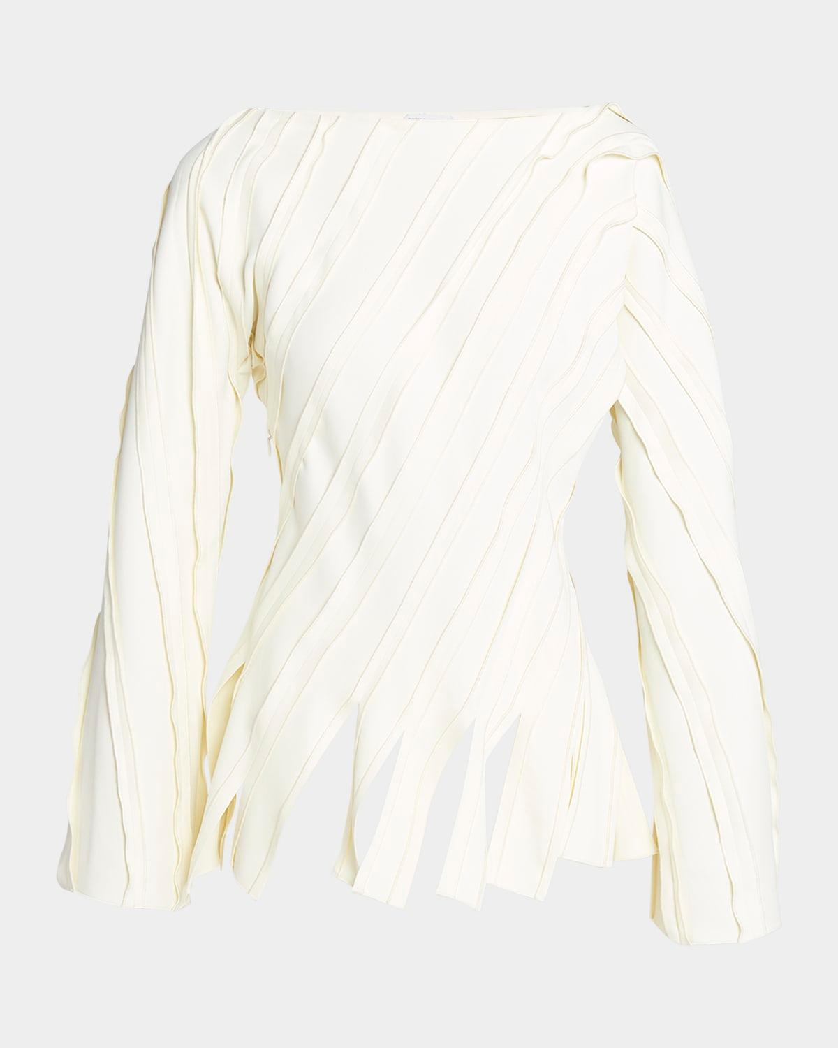 fluid stretch striped cutaway top