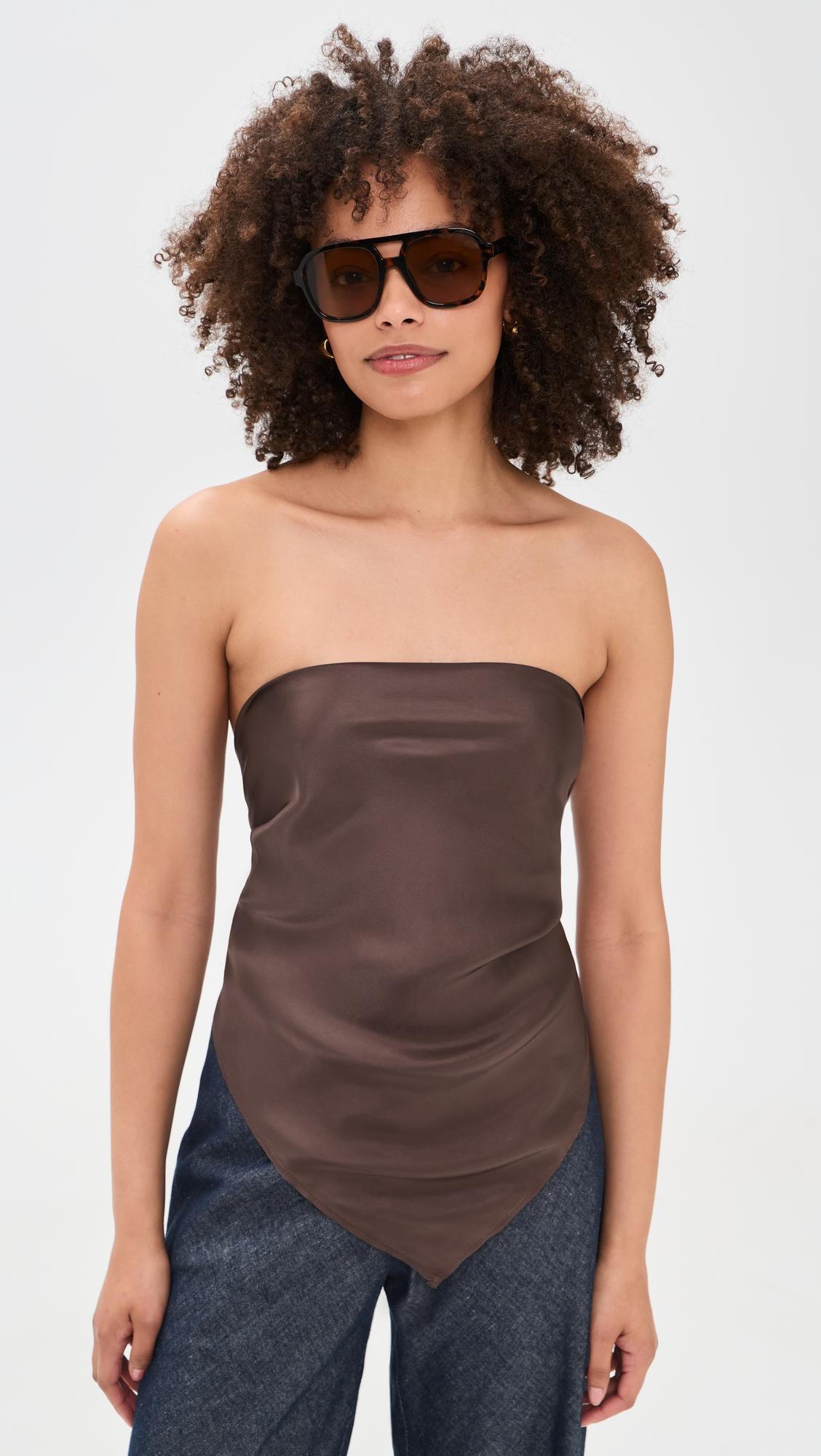 fluid twill scarf top