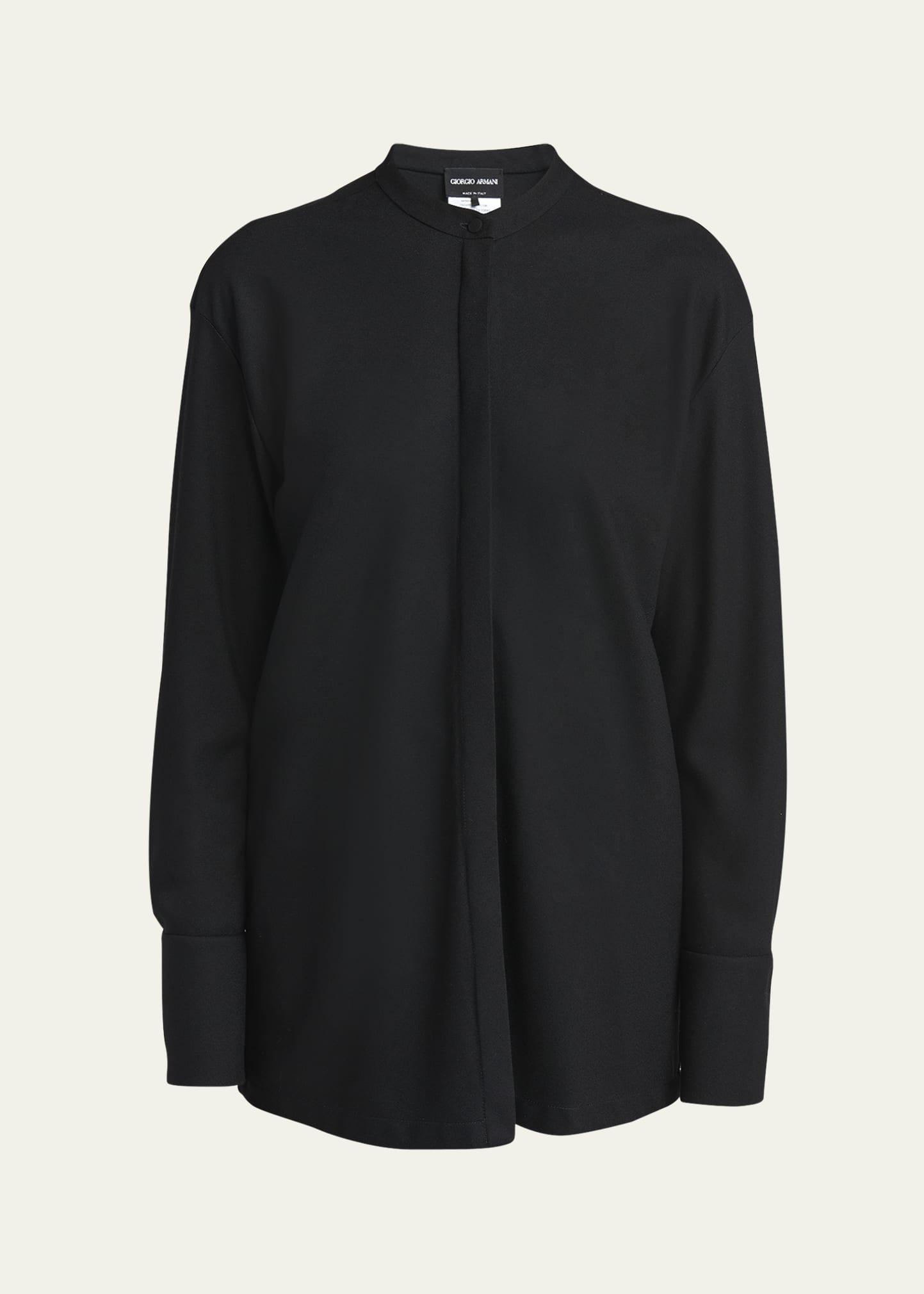 fluid wool button down shirt