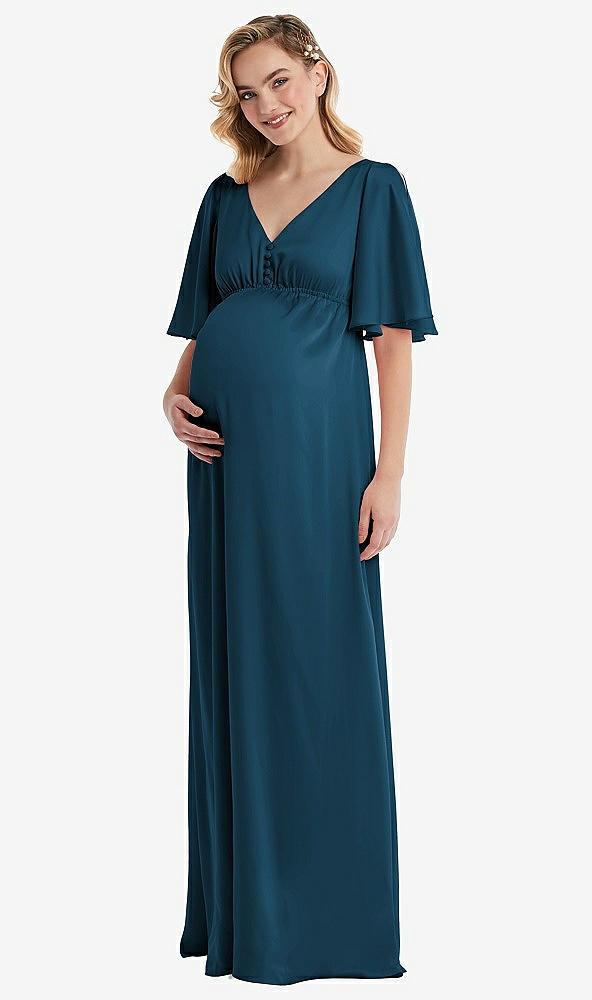 flutter bell sleeve empire maternity dress