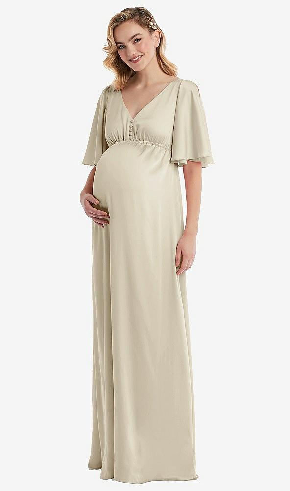 flutter bell sleeve empire maternity dress