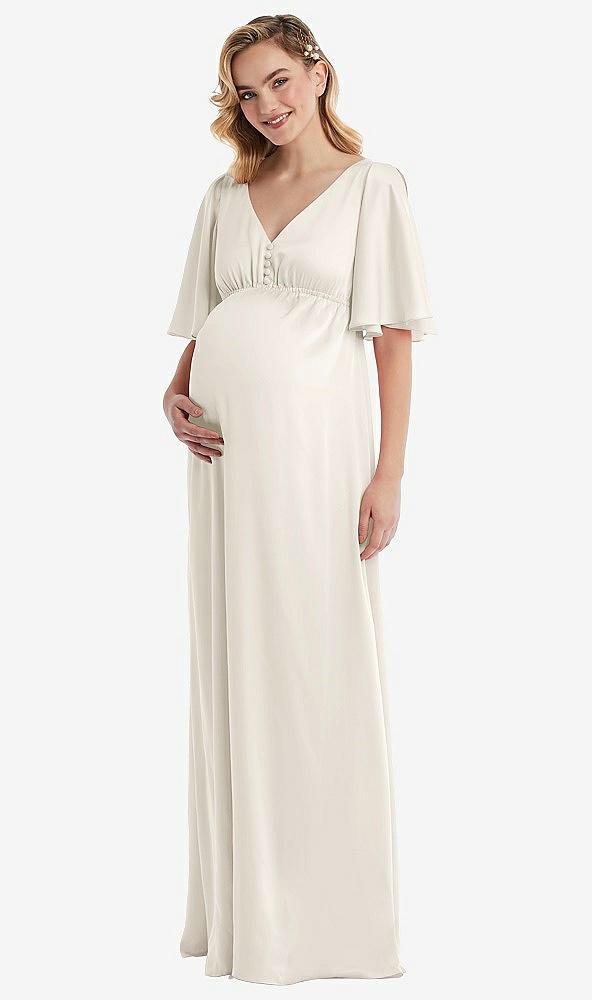 flutter bell sleeve empire maternity dress