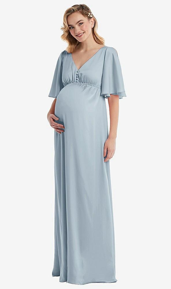 flutter bell sleeve empire maternity dress