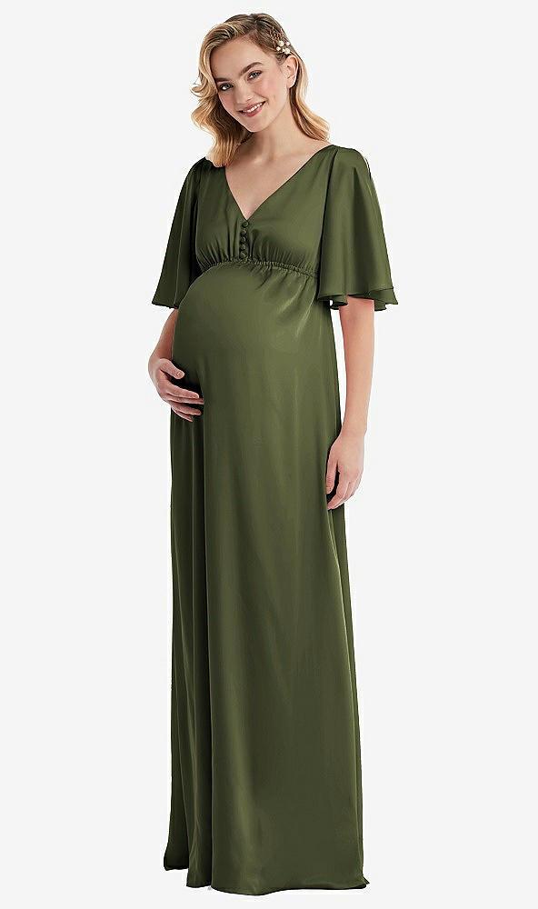 flutter bell sleeve empire maternity dress