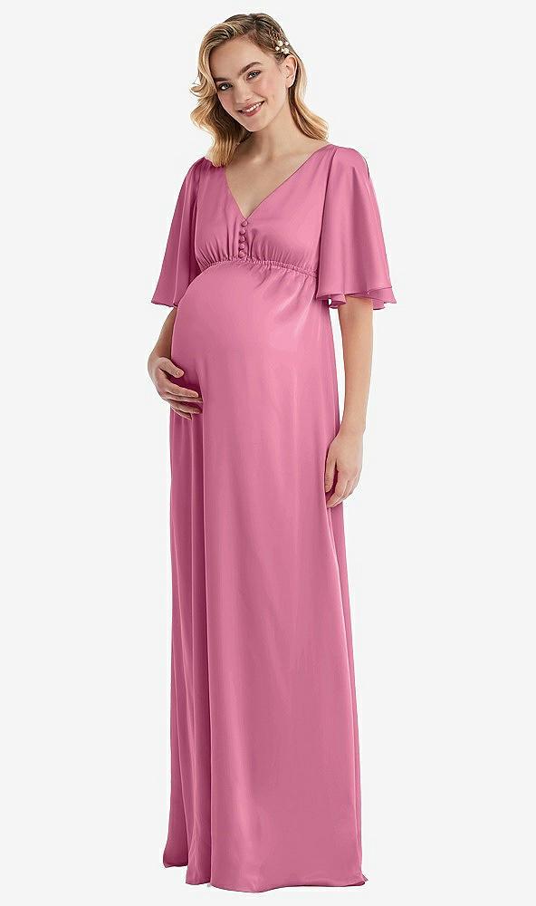 flutter bell sleeve empire maternity dress