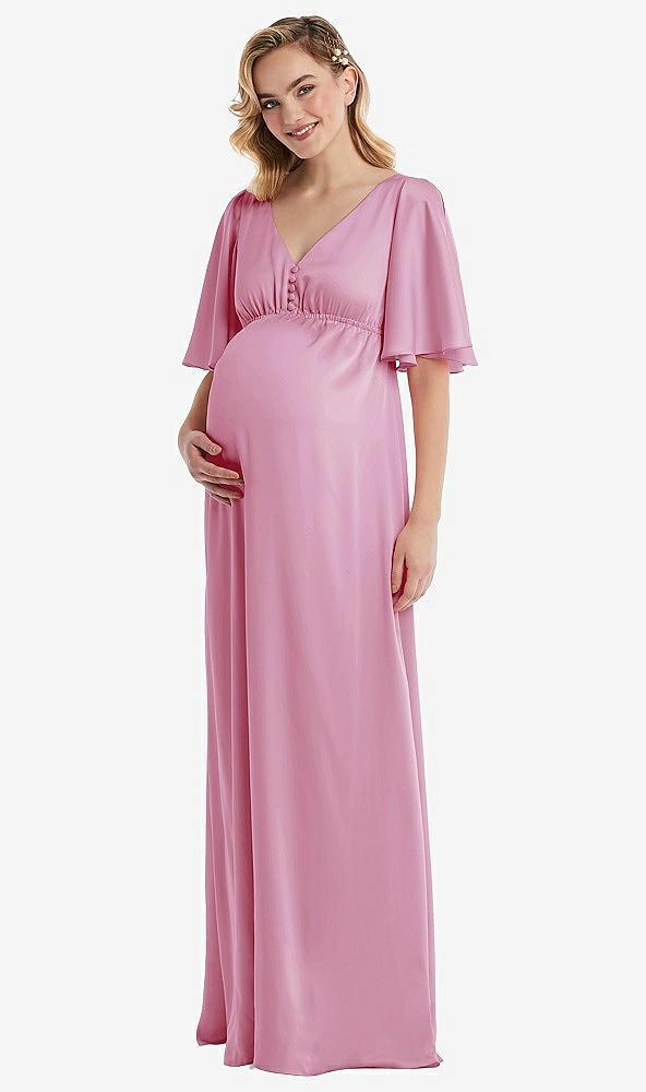flutter bell sleeve empire maternity dress