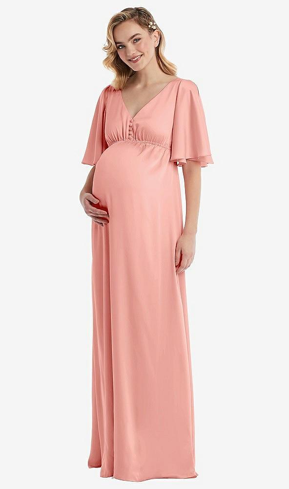 flutter bell sleeve empire maternity dress