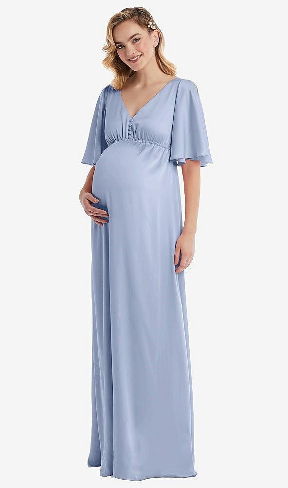 flutter bell sleeve empire maternity dress