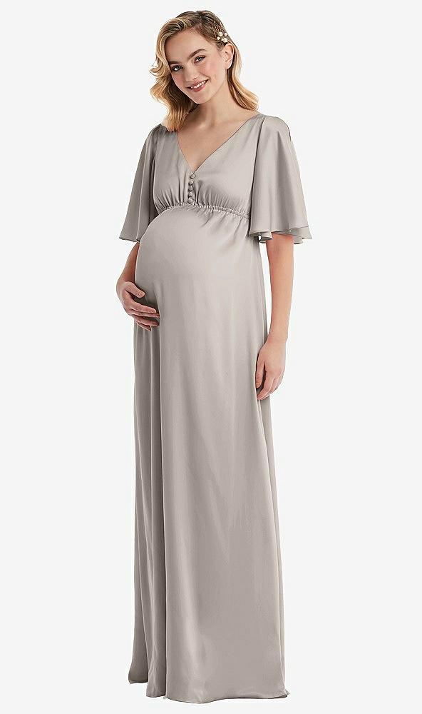 flutter bell sleeve empire maternity dress