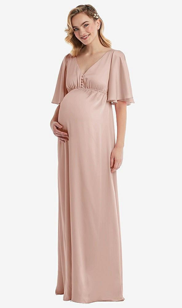 flutter bell sleeve empire maternity dress